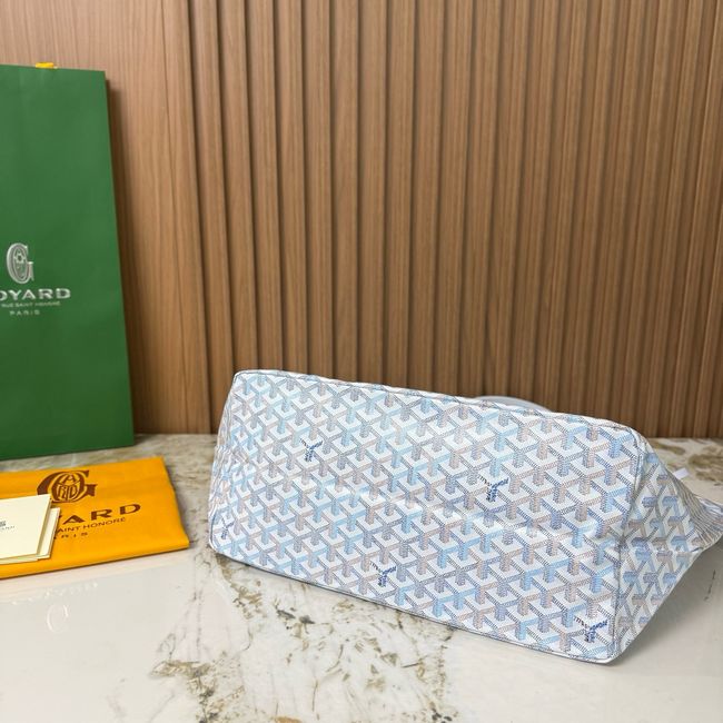 Goyard Goyardine canvas & Chevroches calfskin Large bag CL09P LIGHT BLUE