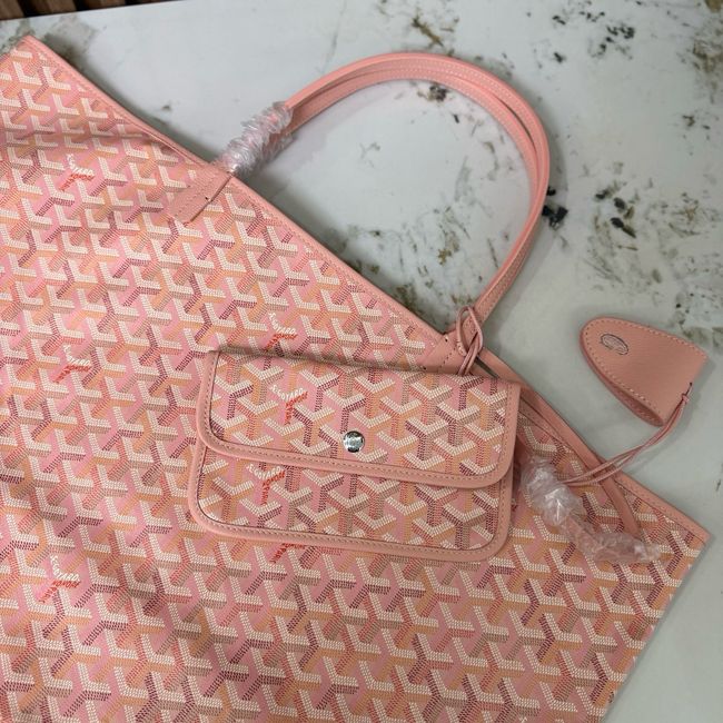 Goyard Goyardine canvas & Chevroches calfskin Large bag CL09P PINK Goyard Goyardine canvas & Chevroches calfskin Large bag CL09P PINK