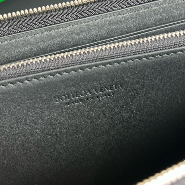 Bottega Veneta Woven Mycelium Zip-Around Wallet 02008 BLACK Bottega Veneta Woven Mycelium Zip-Around Wallet 02008 BLACK