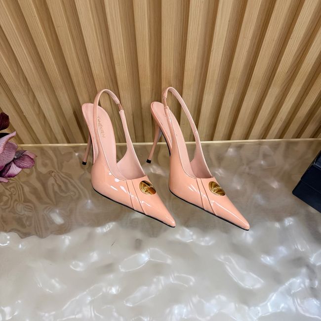 Saint Laurent LOUIS slingback pumps in patent leather and satin A001C-1
