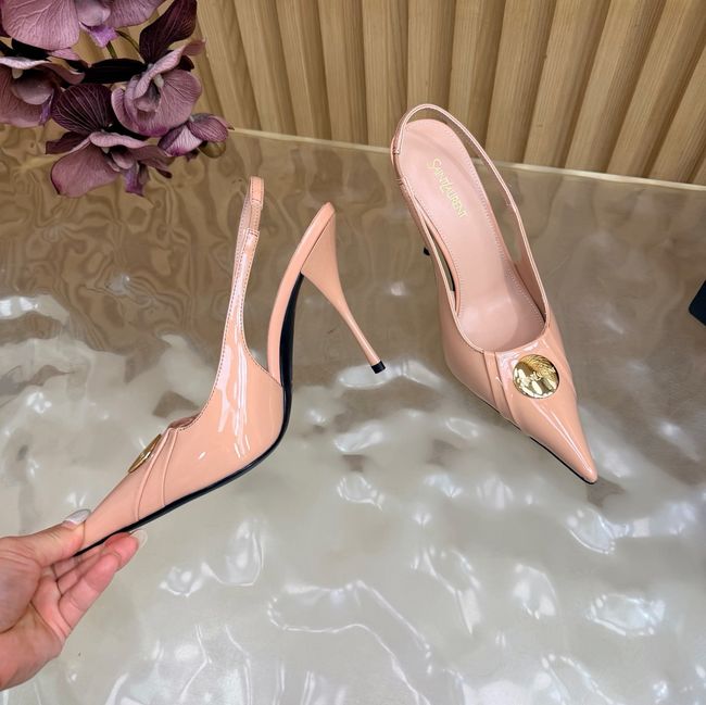Saint Laurent LOUIS slingback pumps in patent leather and satin A001C-1