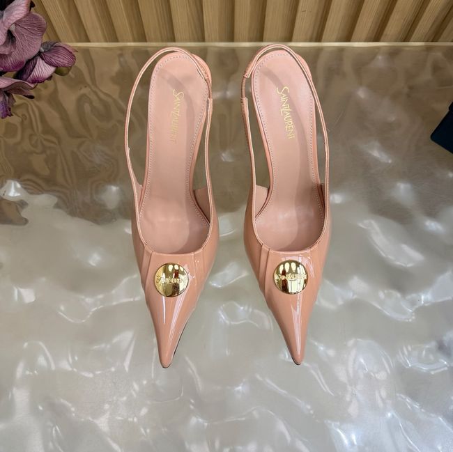 Saint Laurent LOUIS slingback pumps in patent leather and satin A001C-1