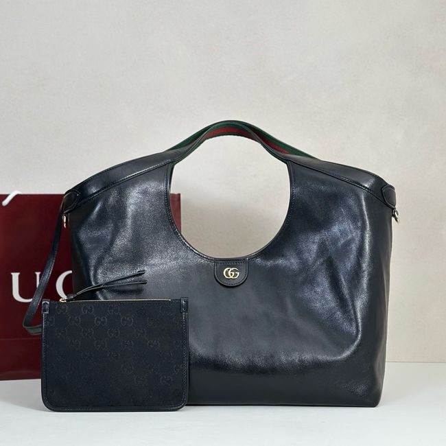 Gucci Giglio large tote bag soft glossy leather 853971 black Gucci Giglio large tote bag soft glossy leather 853971 black