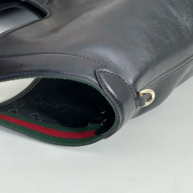 Gucci Giglio large tote bag soft glossy leather 853971 black Gucci Giglio large tote bag soft glossy leather 853971 black