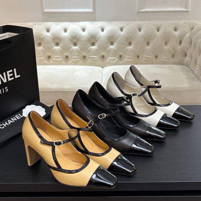 Chanel Lambskin Mary Janes high heels 8.5CM 64105-3