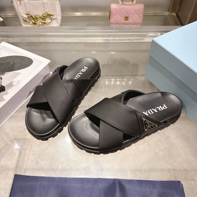 Prada Matelasse nappa leather flatform slides 64113-3