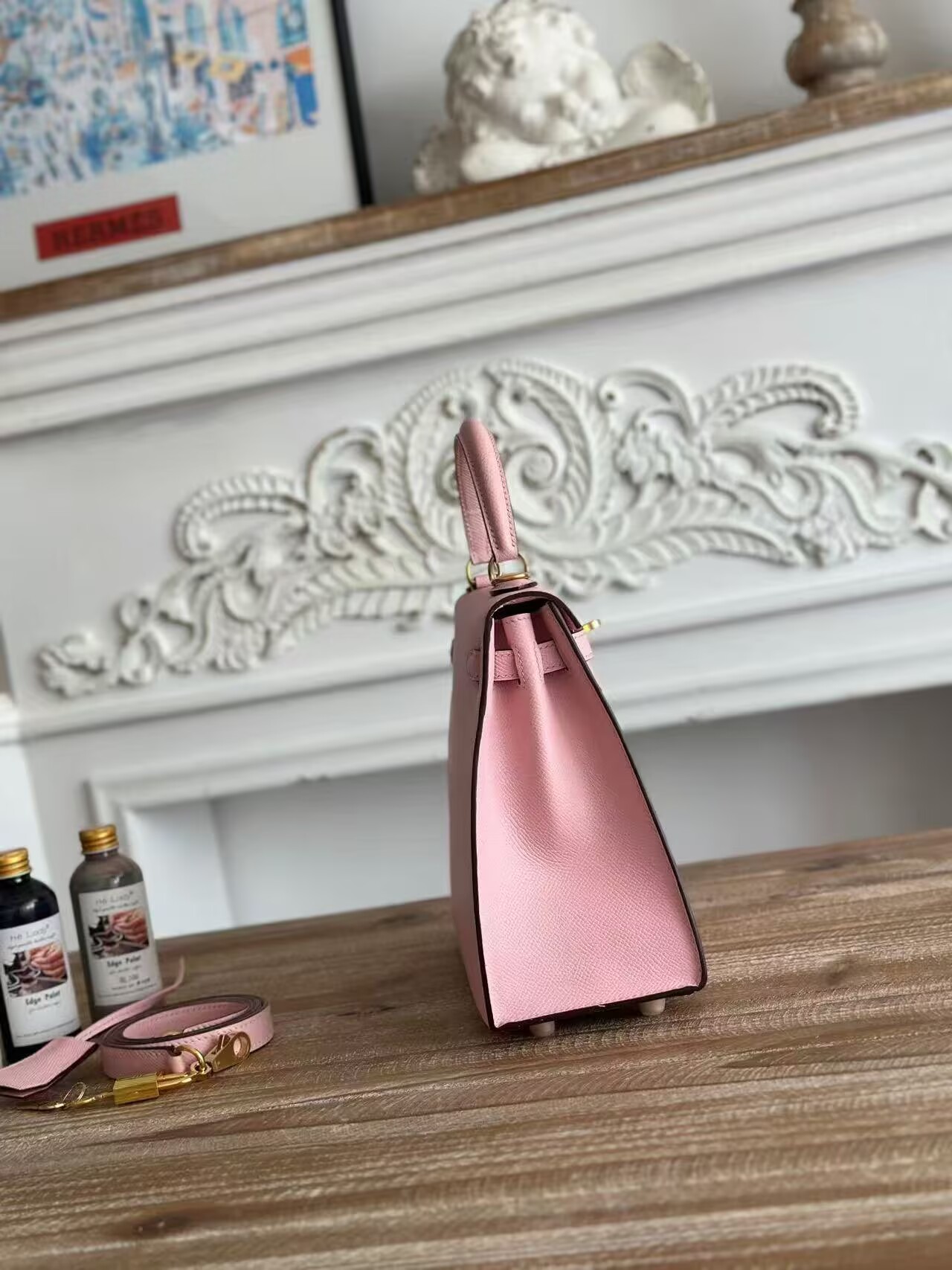 Hermes Kelly Espom Leather KL28 Light Pink Hermes Kelly Espom Leather KL28 Light Pink