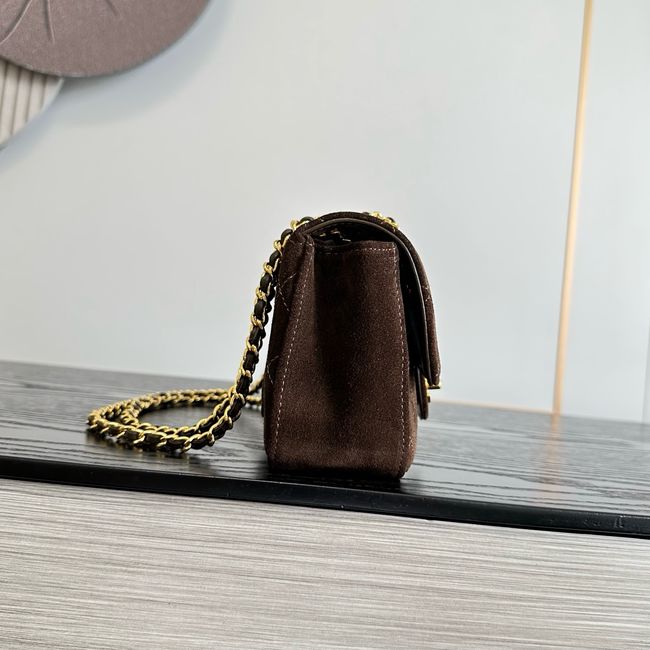 Chanel Suede Calfskin Shoulder Bag AS6627 brown Chanel Suede Calfskin Shoulder Bag AS6627 brown