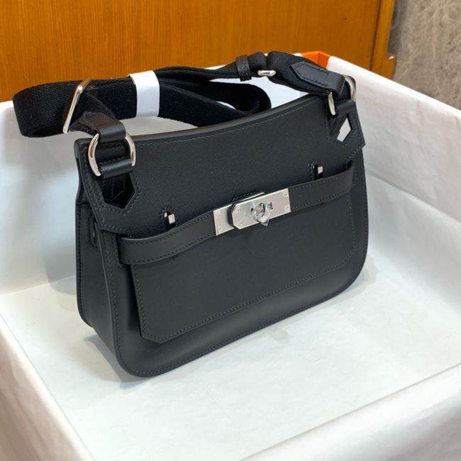 Hermes Jypsiere mini shoulder bag H088004 black &silver buckle Hermes Jypsiere mini shoulder bag H088004 black &silver buckle