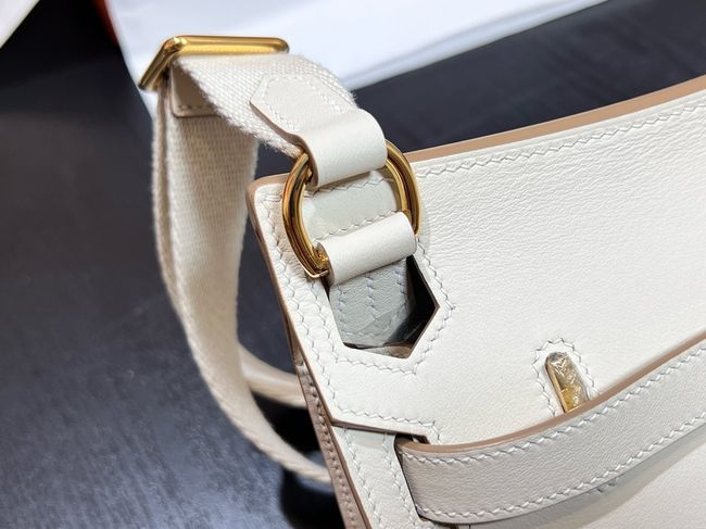 Hermes Jypsiere mini shoulder bag H088004 white &gold buckle Hermes Jypsiere mini shoulder bag H088004 white &gold buckle