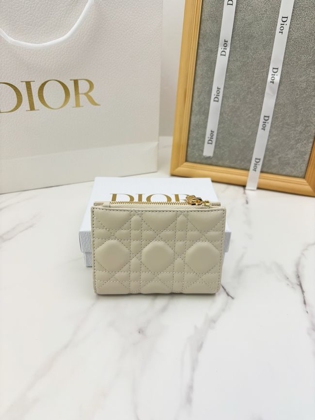 Lady Dior Dahlia Wallet Craie Cannage Lambskin S2065-1 Lady Dior Dahlia Wallet Craie Cannage Lambskin S2065-1