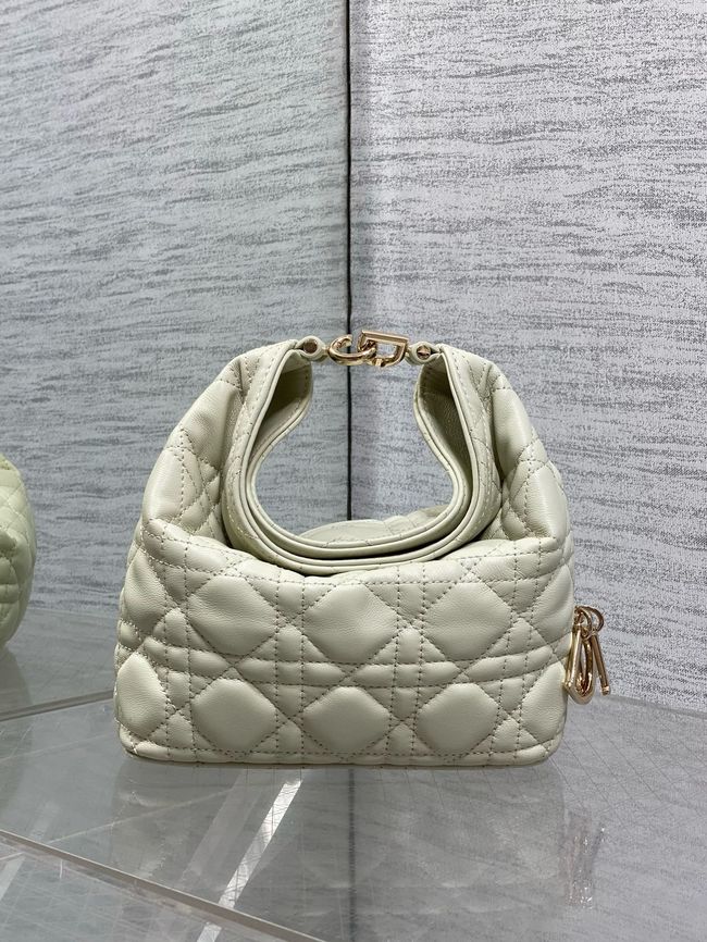 Mini Dior Toujours Hobo Bag Cannage Lambskin M2868O Ivory
