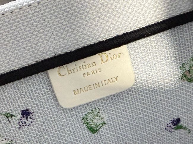 Small Dior Book Tote with Strap Multicolor Dior Hortensia Garden Embroidery M1404OEU