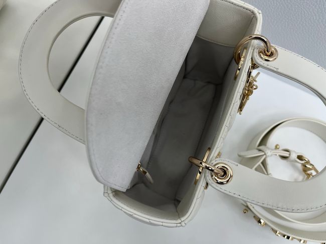 Small Lady Dior Bag with Strap Cannage Lambskin M0531OU Ivory Small Lady Dior Bag with Strap Cannage Lambskin M0531OU Ivory