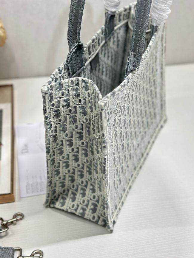 Medium Dior Book Tote with Strap Oblique Embroidery M1354PE-2 Medium Dior Book Tote with Strap Oblique Embroidery M1354PE-2