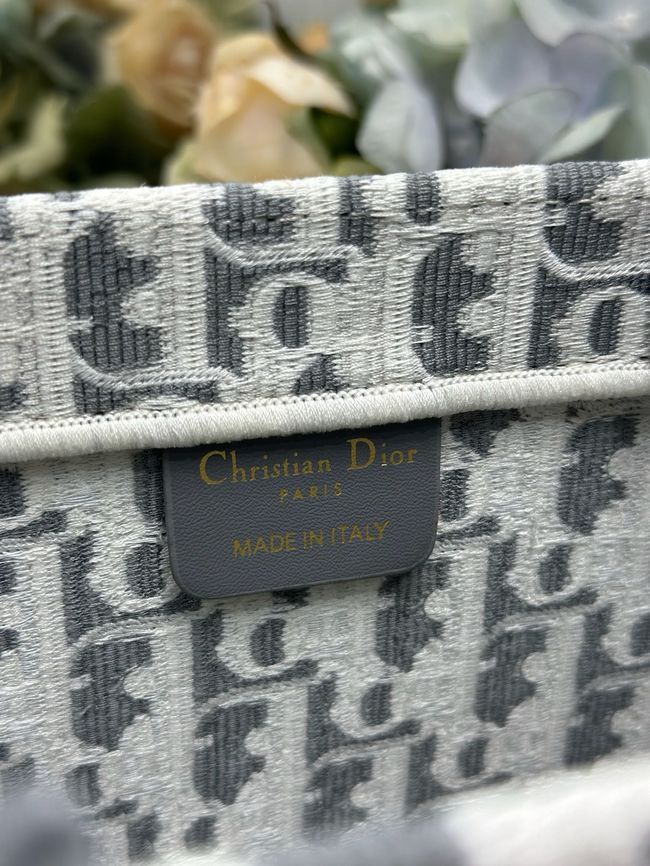Medium Dior Book Tote with Strap Oblique Embroidery M1354PE-5 Medium Dior Book Tote with Strap Oblique Embroidery M1354PE-5