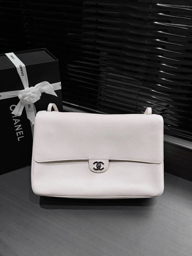 Chanel Maxi Flap bag AS6233 white&Silver-Tone Metal