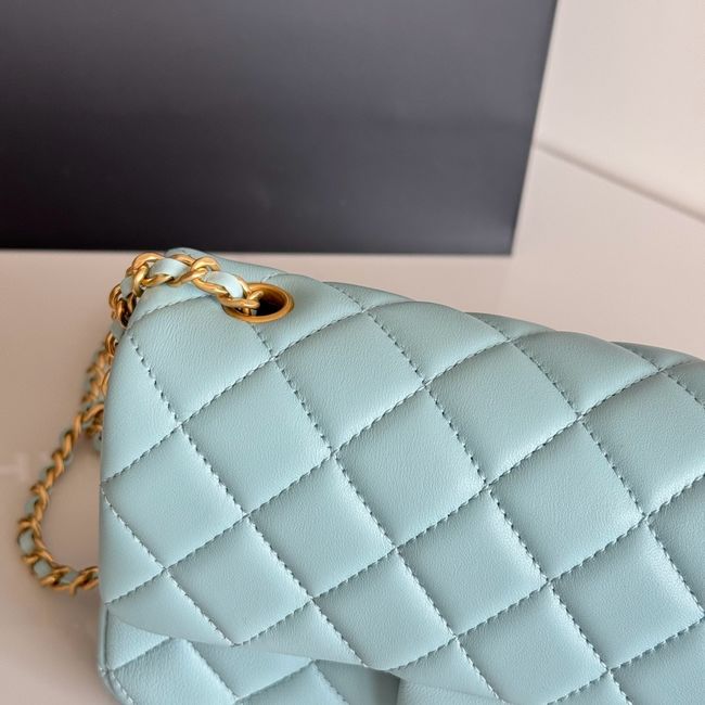 Chanel SMALL FLAP BAG sheepskin AS1787 sky blue