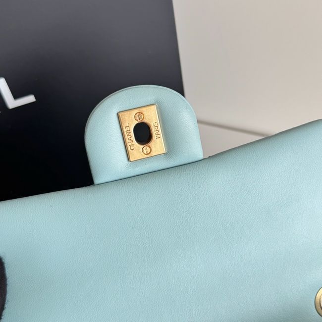 Chanel SMALL FLAP BAG sheepskin AS1787 sky blue