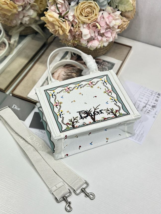 Small Dior Book Tote with Strap Embroidered M1404OE-7
