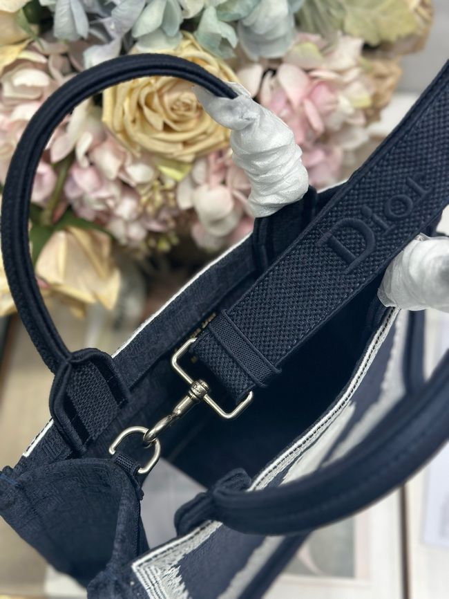 Small Dior Book Tote with Strap Embroidered M1404OE-8 Small Dior Book Tote with Strap Embroidered M1404OE-8