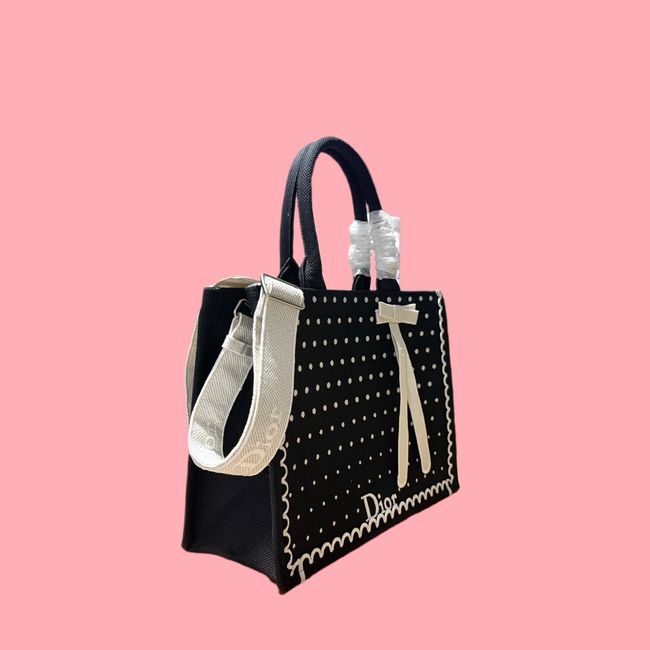 Medium Dior Book Tote with Strap Oblique Embroidery M1354PE-11 Medium Dior Book Tote with Strap Oblique Embroidery M1354PE-11