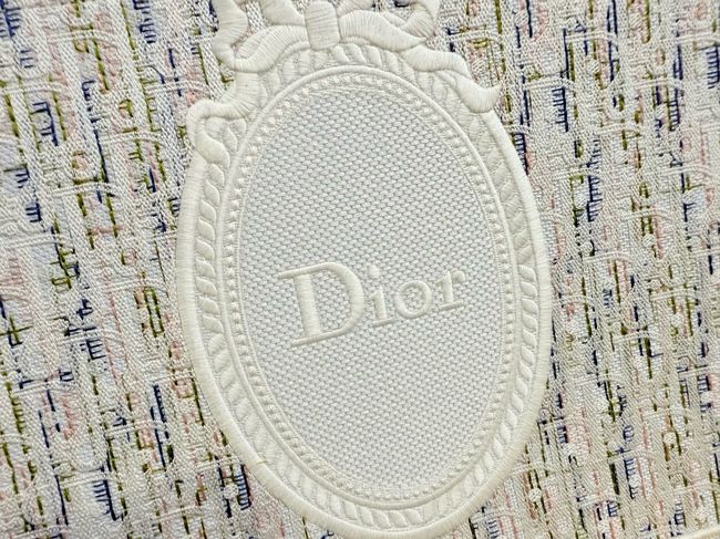 Medium Dior Book Tote with Strap Oblique Embroidery M1354PE-14