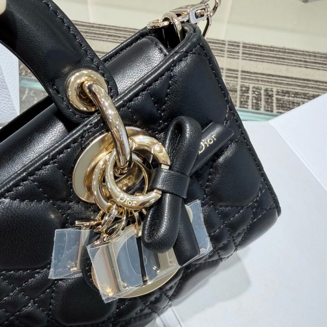 Dior Mini Lady D-Joy Bag Cannage Lambskin M0636O black Dior Mini Lady D-Joy Bag Cannage Lambskin M0636O black