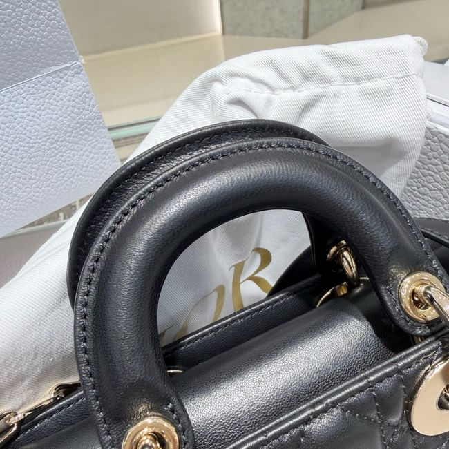 Dior Mini Lady D-Joy Bag Cannage Lambskin M0636O black Dior Mini Lady D-Joy Bag Cannage Lambskin M0636O black