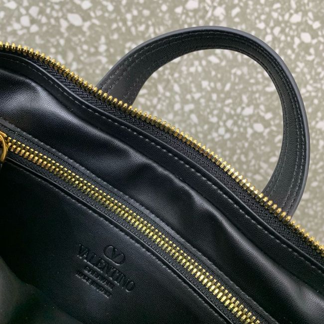VALENTINO GARAVANI Loco Calf leather bag 0015 black&brown