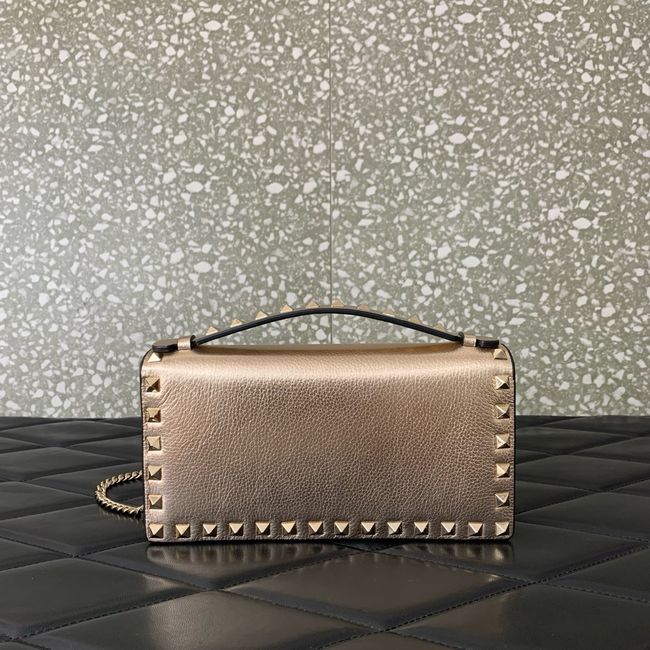 VALENTINO Rockstud calfskin chain bag SHI098 rose gold
