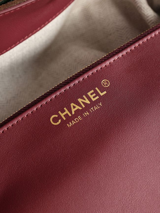 Chanel Suede Calfskin Bucket Bag AS6584 dark brown