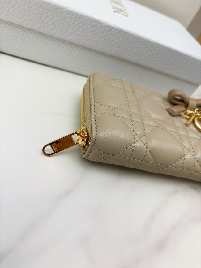 LADY DIOR LOTUS WALLET CANNAGE LAMBSKIN S2600 apricot LADY DIOR LOTUS WALLET CANNAGE LAMBSKIN S2600 apricot