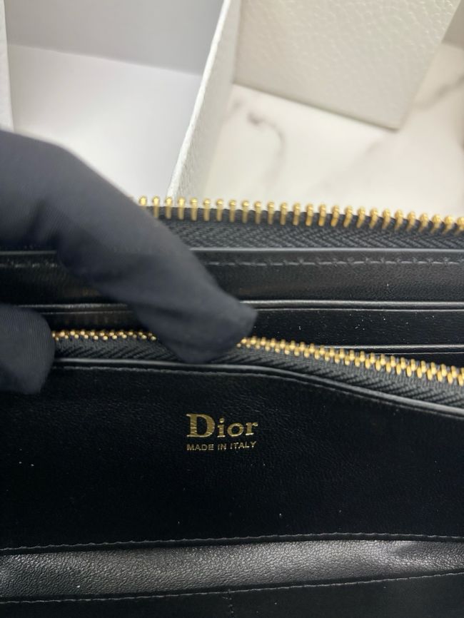 LADY DIOR LOTUS WALLET CANNAGE LAMBSKIN S2600 black LADY DIOR LOTUS WALLET CANNAGE LAMBSKIN S2600 black