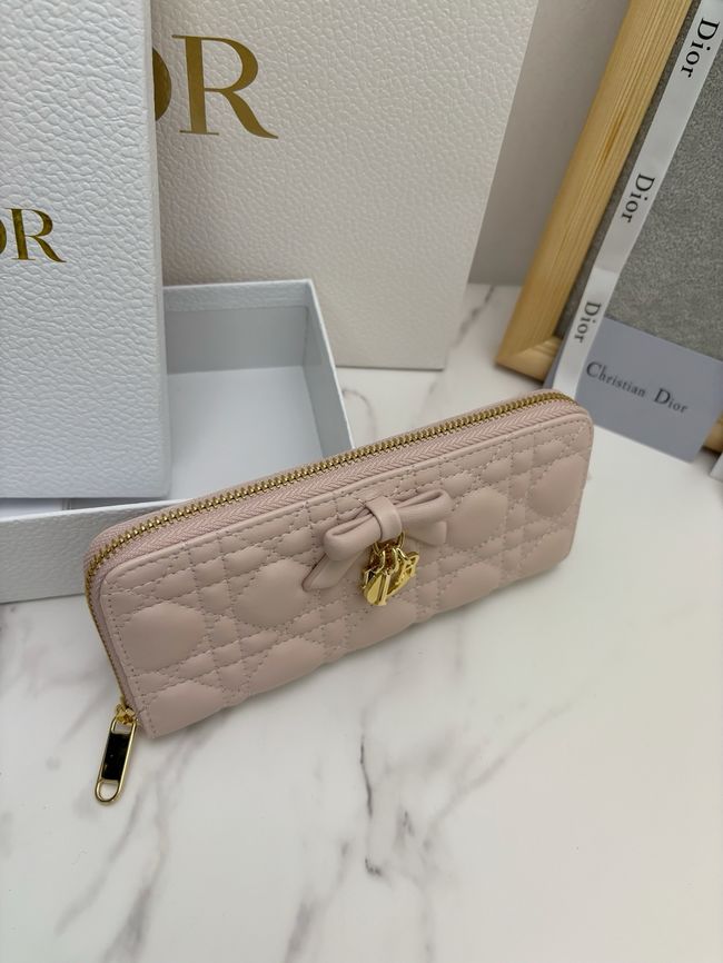 LADY DIOR LOTUS WALLET CANNAGE LAMBSKIN S2600 light pink LADY DIOR LOTUS WALLET CANNAGE LAMBSKIN S2600 light pink