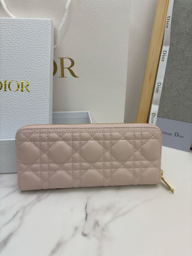 LADY DIOR LOTUS WALLET CANNAGE LAMBSKIN S2600 light pink LADY DIOR LOTUS WALLET CANNAGE LAMBSKIN S2600 light pink