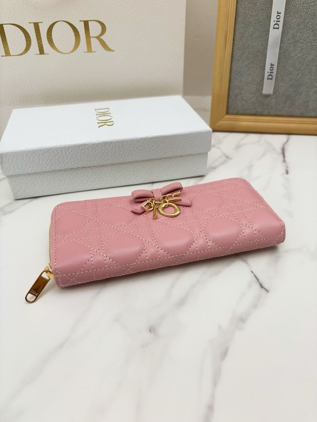 LADY DIOR LOTUS WALLET CANNAGE LAMBSKIN S2600 pink LADY DIOR LOTUS WALLET CANNAGE LAMBSKIN S2600 pink