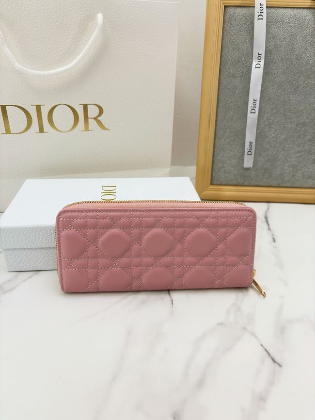 LADY DIOR LOTUS WALLET CANNAGE LAMBSKIN S2600 pink LADY DIOR LOTUS WALLET CANNAGE LAMBSKIN S2600 pink