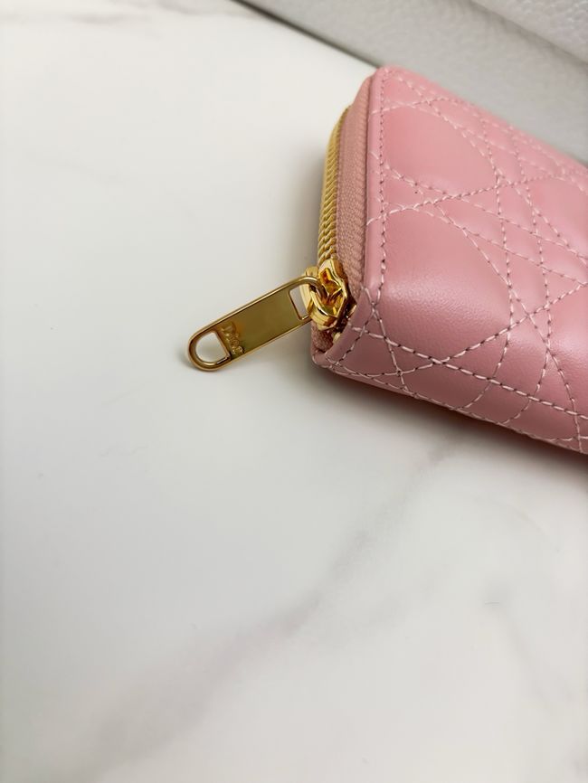LADY DIOR LOTUS WALLET CANNAGE LAMBSKIN S2600 pink LADY DIOR LOTUS WALLET CANNAGE LAMBSKIN S2600 pink