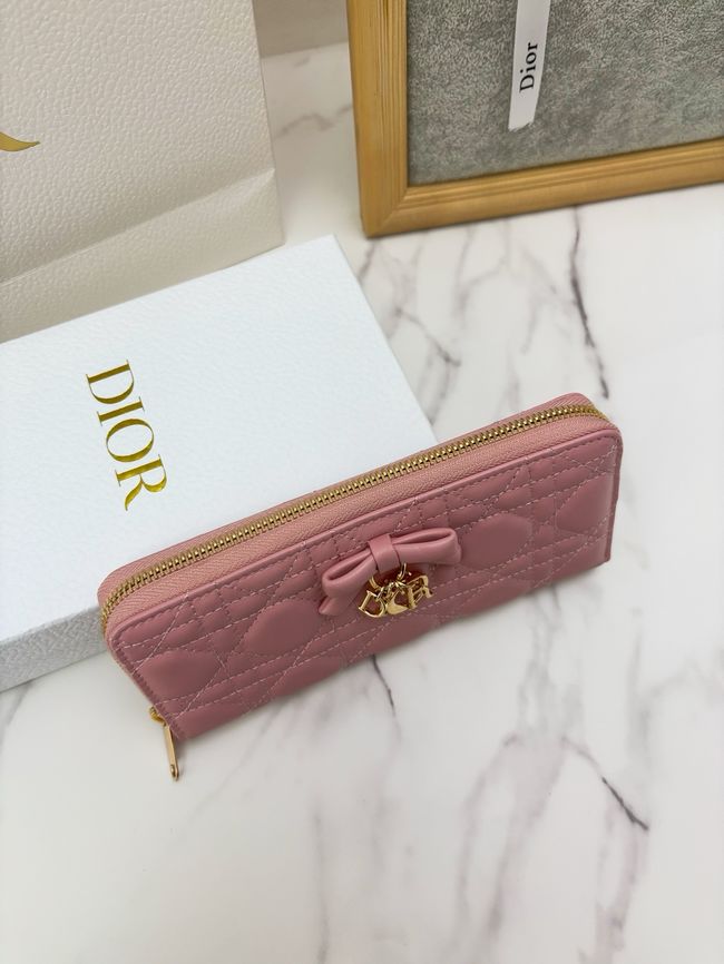LADY DIOR LOTUS WALLET CANNAGE LAMBSKIN S2600 pink LADY DIOR LOTUS WALLET CANNAGE LAMBSKIN S2600 pink