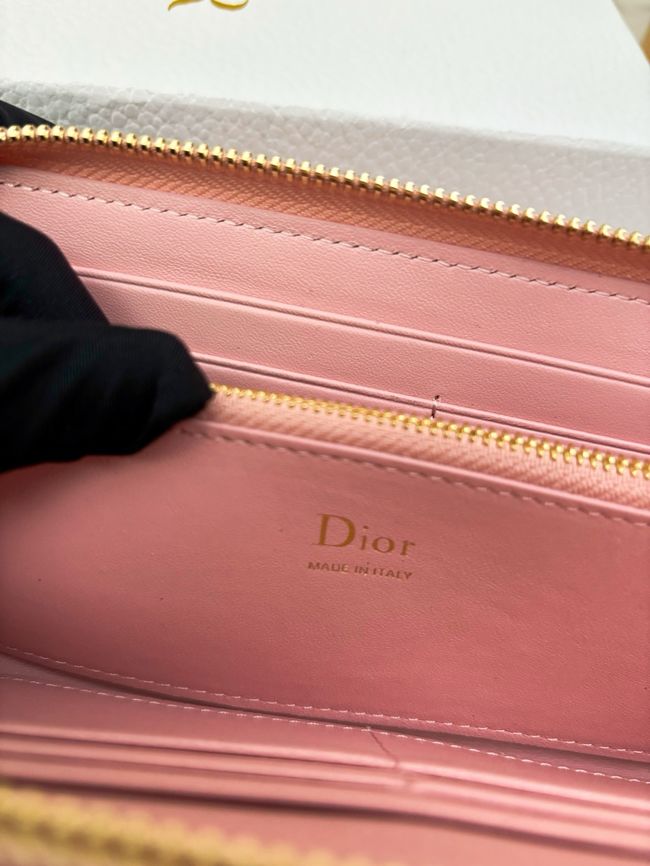 LADY DIOR LOTUS WALLET CANNAGE LAMBSKIN S2600 pink LADY DIOR LOTUS WALLET CANNAGE LAMBSKIN S2600 pink