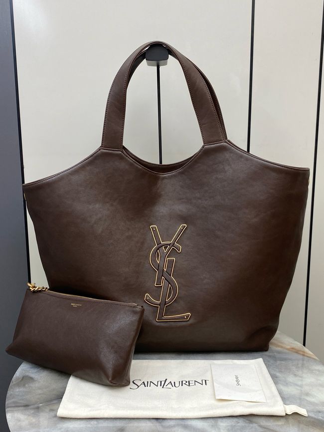 Yves Saint Laurent ICARE MAXI SHOPPING BAG 698651 dark brown