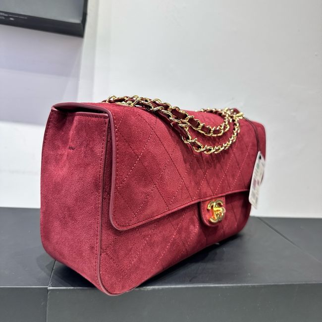 CHANEL Maxi Flap bag Suede Calfskin AS6231 Burgundy CHANEL Maxi Flap bag Suede Calfskin AS6231 Burgundy