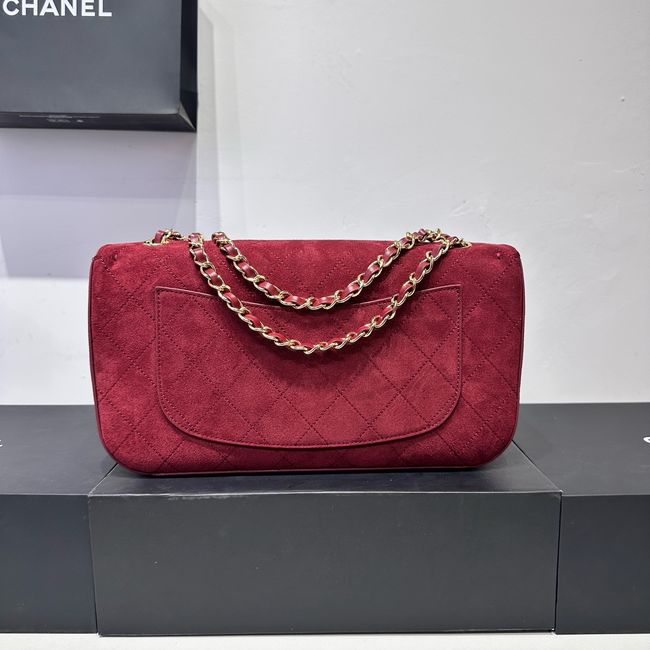 CHANEL Maxi Flap bag Suede Calfskin AS6231 Burgundy CHANEL Maxi Flap bag Suede Calfskin AS6231 Burgundy