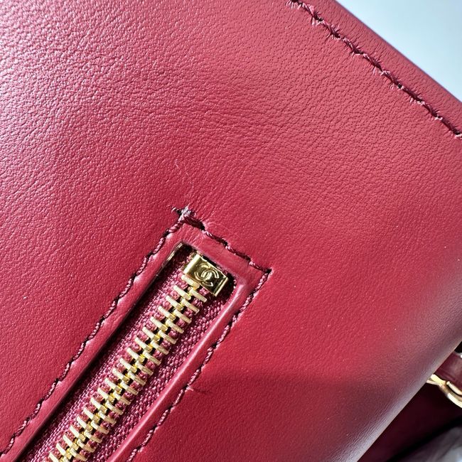 CHANEL Maxi Flapbag Suede Calfskin AS6233 Burgundy CHANEL Maxi Flapbag Suede Calfskin AS6233 Burgundy