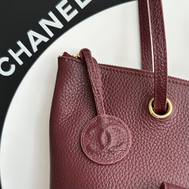 Chanel Shopping Bag Grained Calfskin AS6483 Burgundy Chanel Shopping Bag Grained Calfskin AS6483 Burgundy
