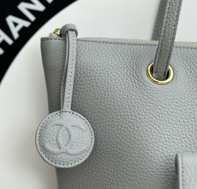 Chanel Shopping Bag Grained Calfskin AS6483 gray Chanel Shopping Bag Grained Calfskin AS6483 gray