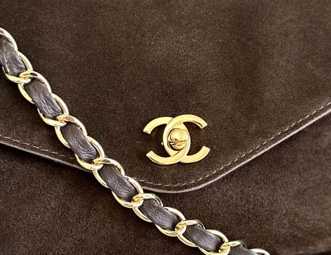 Chanel Shopping Bag Suede AS6483 Dark brown Chanel Shopping Bag Suede AS6483 Dark brown