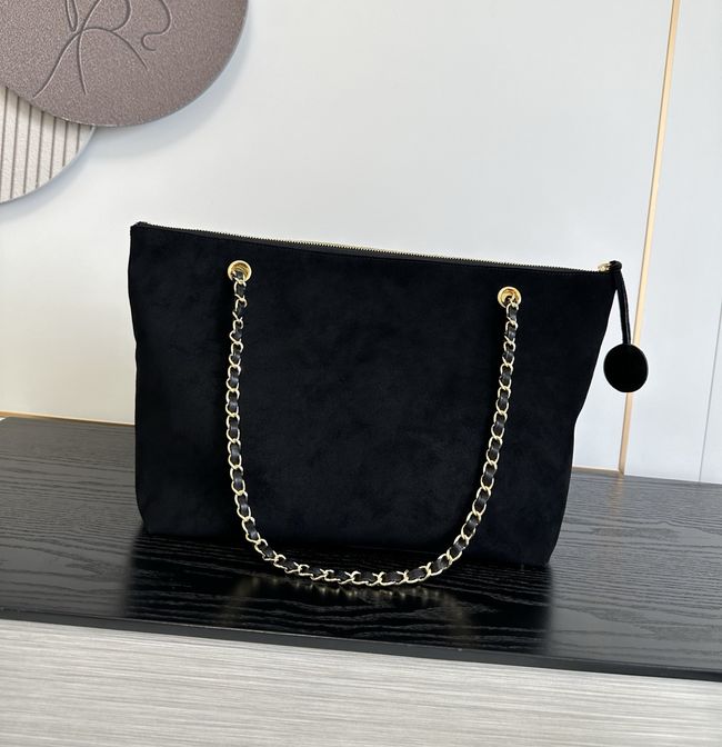 Chanel Shopping Bag Suede AS6483 black Chanel Shopping Bag Suede AS6483 black