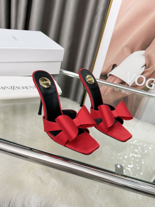 Saint Laurent BABYLONE mules in satin 10CM F6629-4